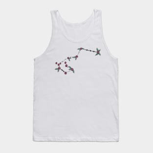 Carina (Keel) Constellation Roses and Hearts Doodle Tank Top